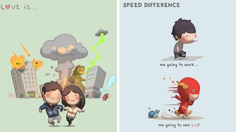 être amoureux illustrations amusantes