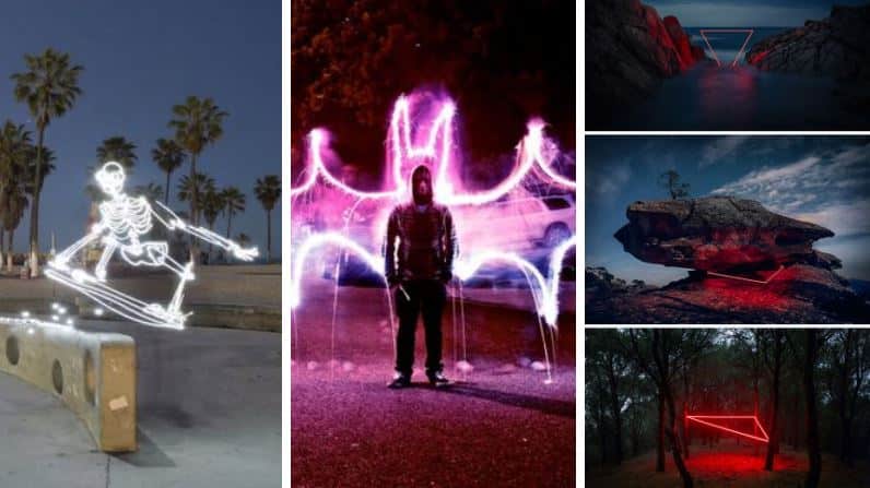 photos en light painting de nuit