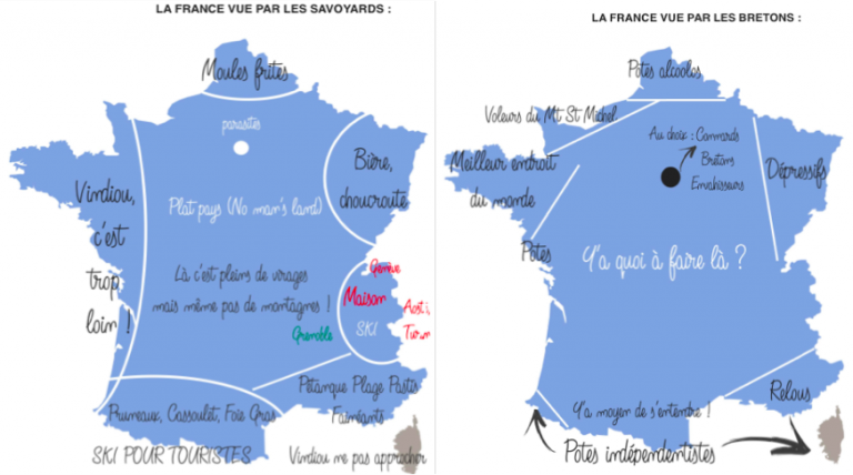 réputation des français par région de France carte