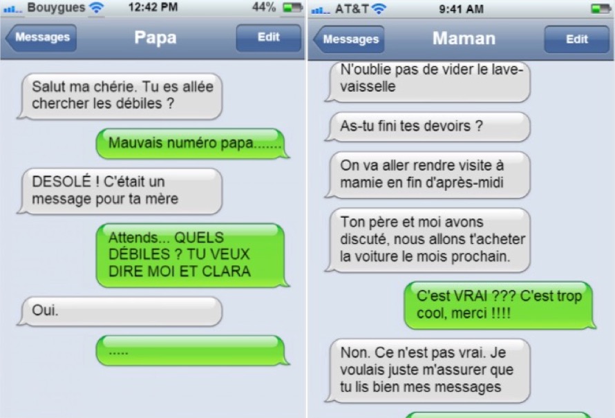 SMS de parents humour