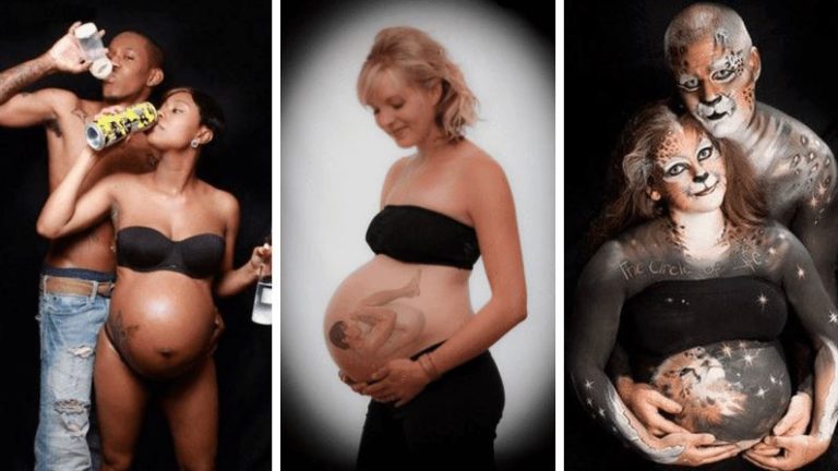 photos de grossesse etranges futurs parents femme enceinte