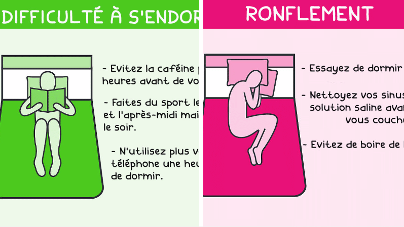 problèmes de sommeil solutions astuces dessins