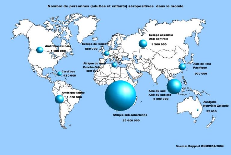 sida virus maladie carte du monde