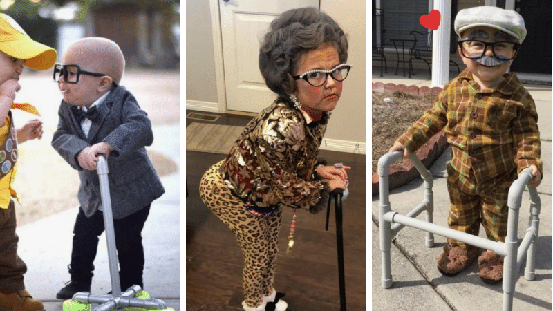 bébés personnes âgées enfants déguisées grands-parents