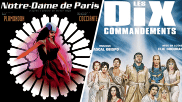 montage Comédies spectacles musicales françaises années 2000 notre-dame de paris les dix commandements singles musique