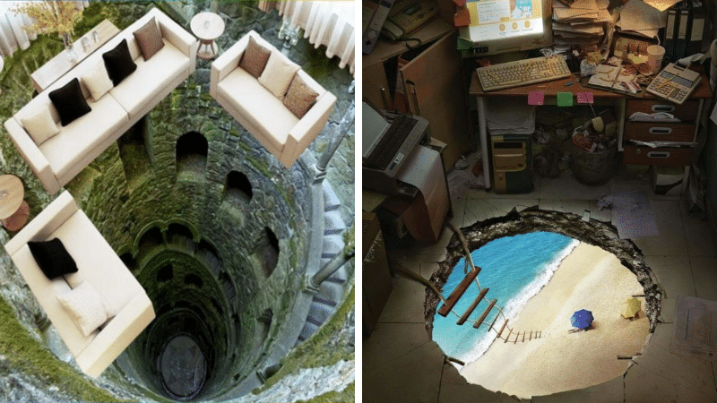 planchers trompe-l'œil renversant illusions