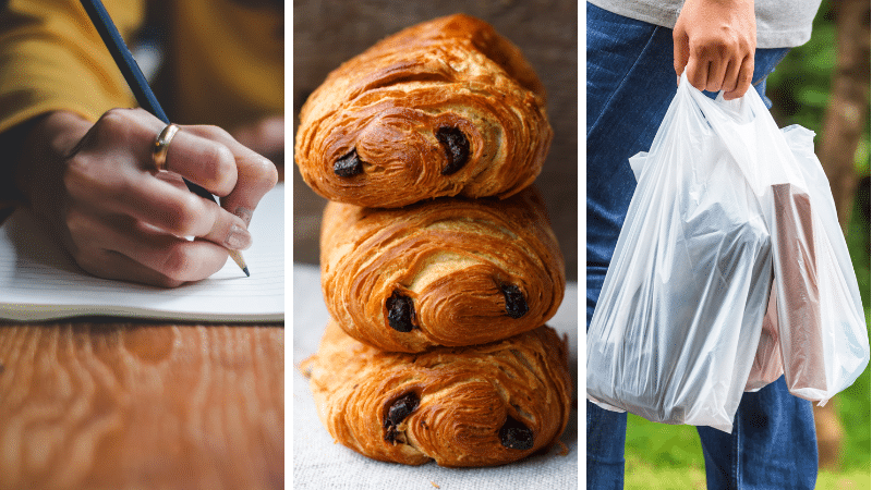 différences linguistiques europe francophone cartes pain au chocolat chocolatine poche crayon papier sac