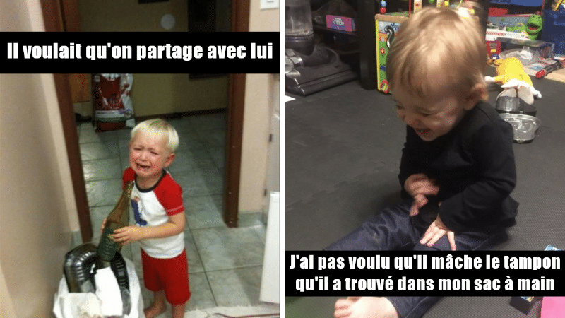 enfants en pleine crise de larmes caprice parents