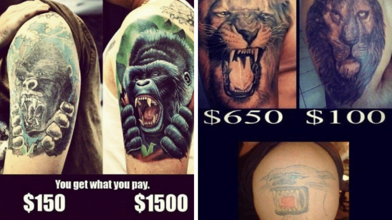 tatouages prix low cost discount différences liste