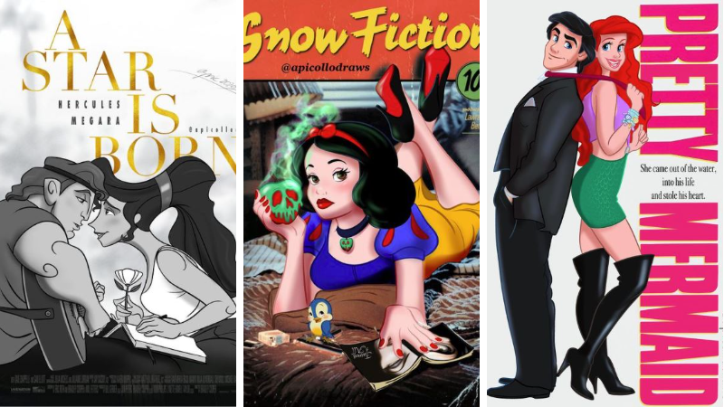 affiches de films revisitées héros Disney détournement