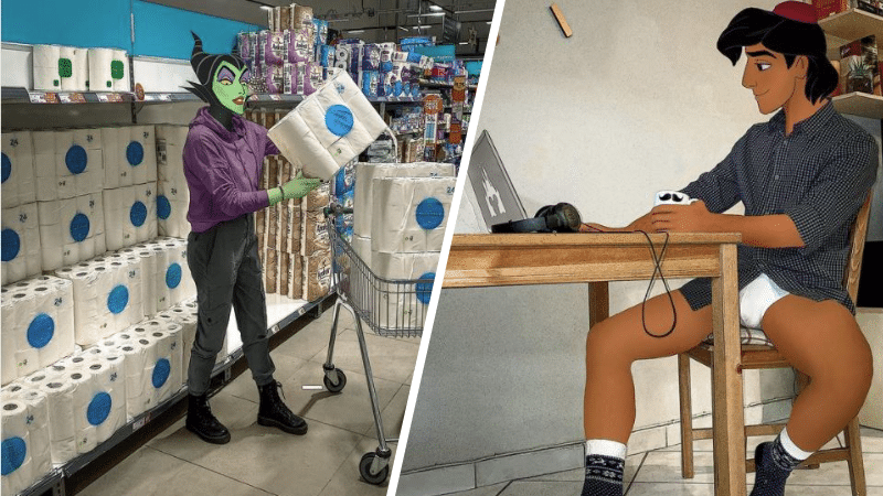 Disney monde univers héros personnages coronavirus Covid-19 confinement couvre-feu