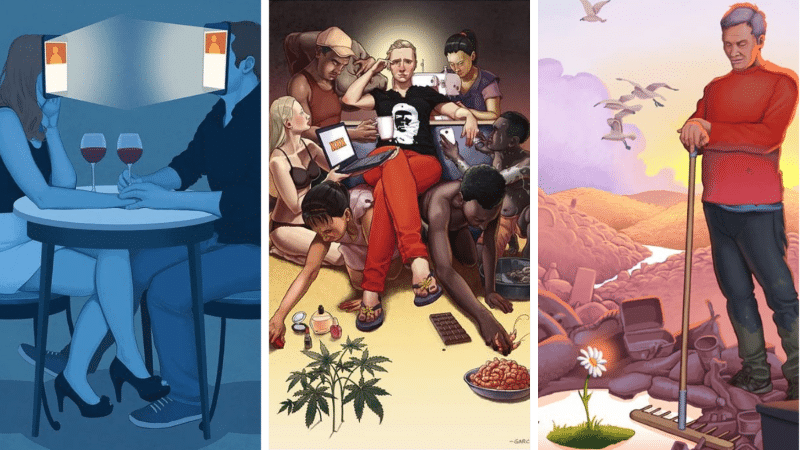 illustrations problèmes société Daniel Garcia questions