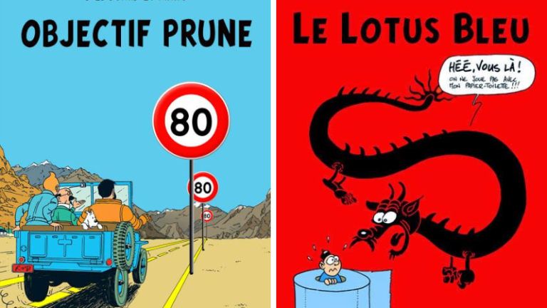 Tintin albums parodiés détournés B.D. couvertures