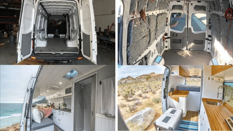 vans aménagés avant/après photo bus retapés habitables