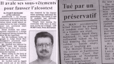 articles de journaux journal loufoques coupures faits divers