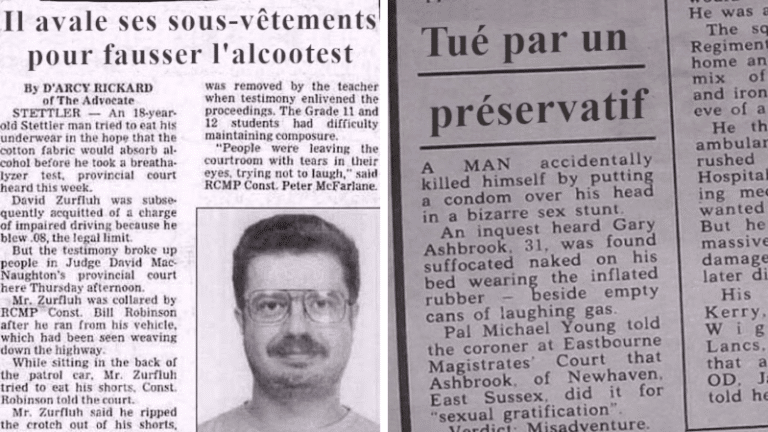 articles de journaux journal loufoques coupures faits divers
