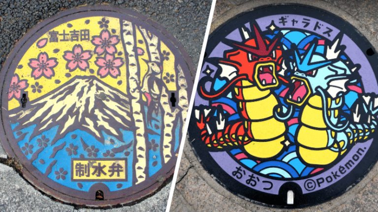 plaques d'égout bouches incendie Japon nippons colorées