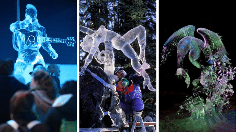 statue sculptures glace oeuvre artiste