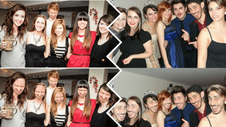 grimaces soirée photos fêtes photobomb face swaps