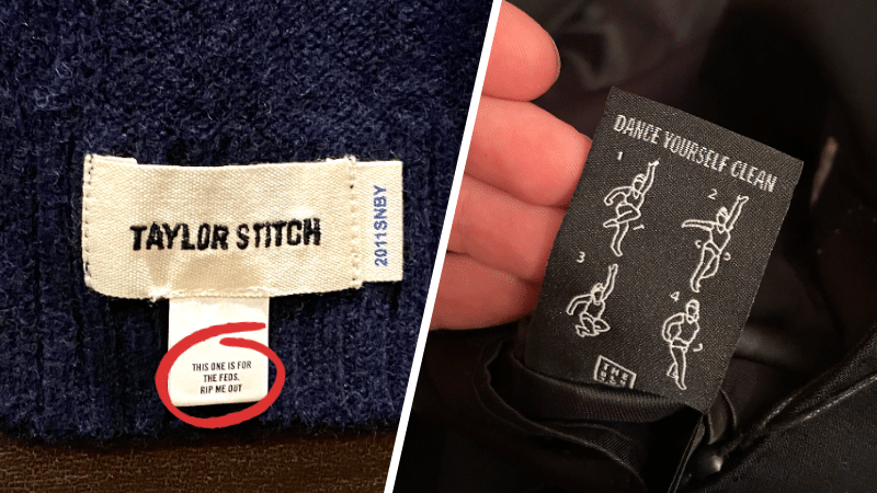 messages cachés vêtements insolites loufoques textiles