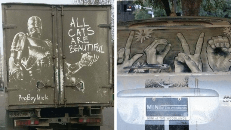 street art dessins crasse véhicule saleté