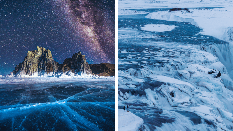 rivières lacs gelés