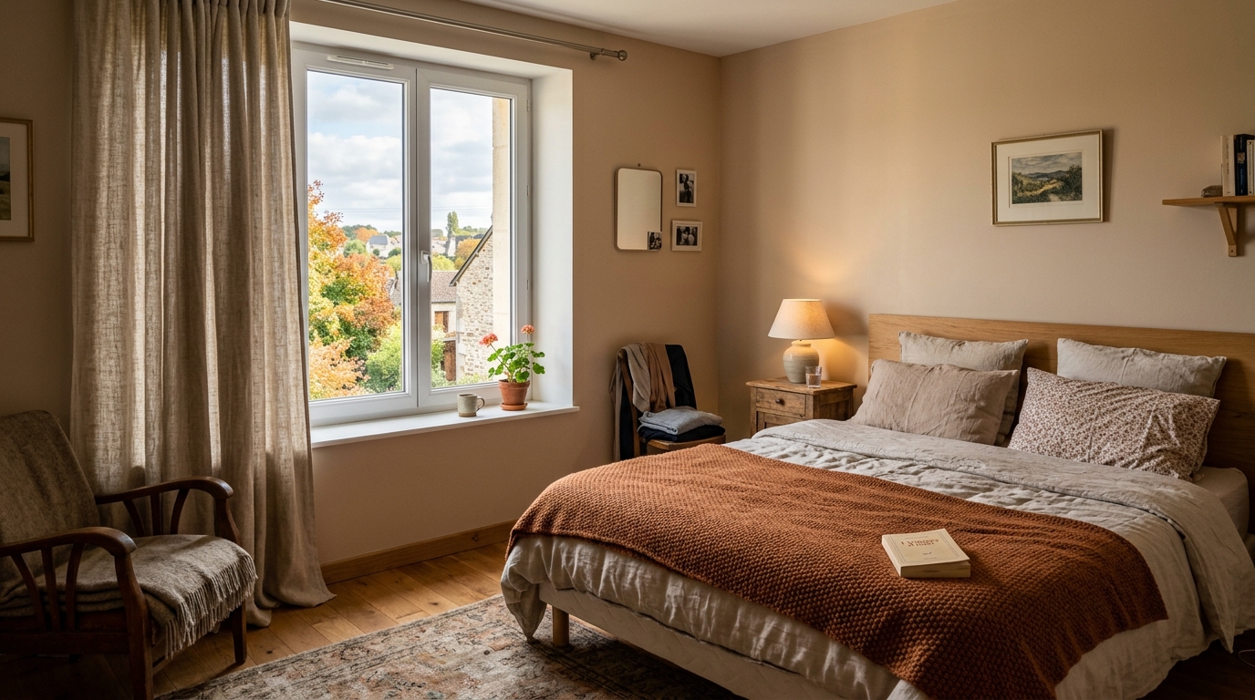 Je chauffais ma chambre pour rien chaque automne : le soir où j’ai déplacé un simple tissu, la pièce a enfin tenu la chaleur