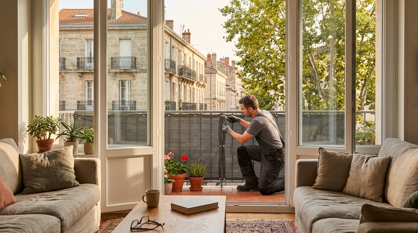 Un installateur de brise-vue ne quitte jamais un balcon sans vérifier ce détail : c&rsquo;est ce geste de fin d&rsquo;été qui évite la casse aux premières rafales